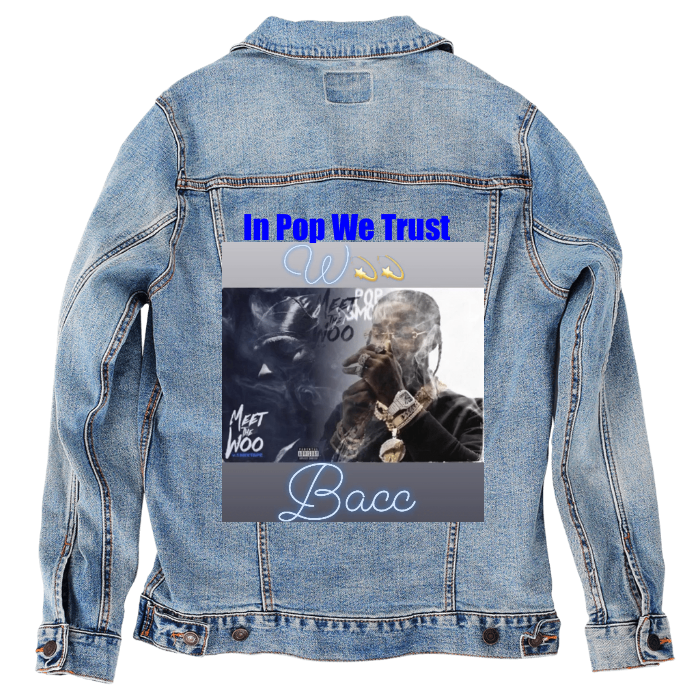 Customer Designed Custom Denim Jacket (hand-crafted) with 3 color choices of jacket: Stonewash, White, or Black. Unisex XS S M L XL 2X 3X. USA hand-crafted and USA digitally printed. Ships free within the USA & also ships Internationally.