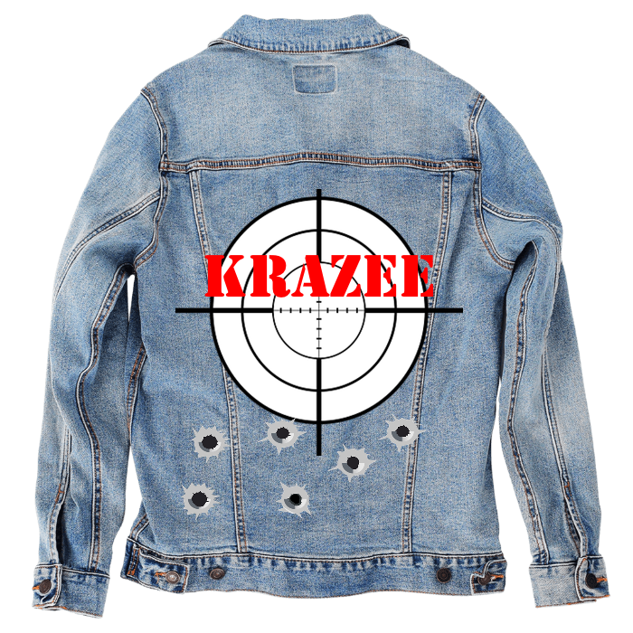 Customer Designed Custom Denim Jacket (hand-crafted) with 3 color choices of jacket: Stonewash, White, or Black. Unisex XS S M L XL 2X 3X. USA hand-crafted and USA digitally printed. Ships free within the USA & also ships Internationally.