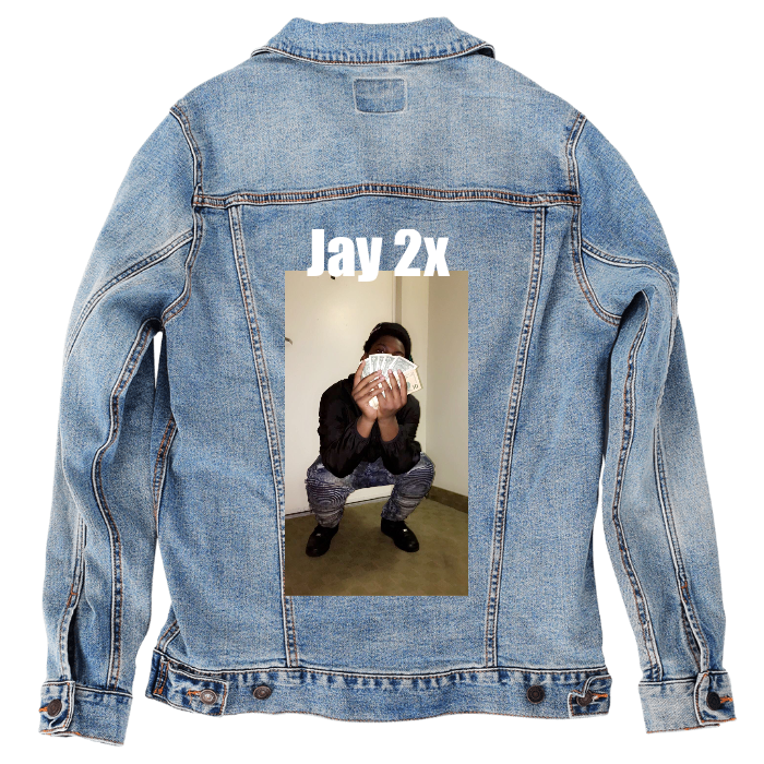 Customer Designed Custom Denim Jacket (hand-crafted) with 3 color choices of jacket: Stonewash, White, or Black. Unisex XS S M L XL 2X 3X. USA hand-crafted and USA digitally printed. Ships free within the USA & also ships Internationally.