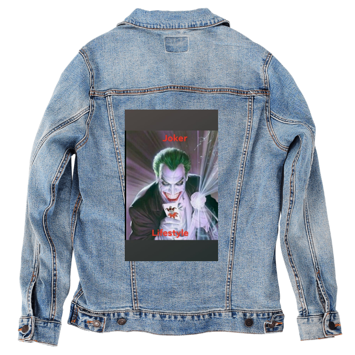 Customer Designed Custom Denim Jacket (hand-crafted) with 3 color choices of jacket: Stonewash, White, or Black. Unisex XS S M L XL 2X 3X. USA hand-crafted and USA digitally printed. Ships free within the USA & also ships Internationally.