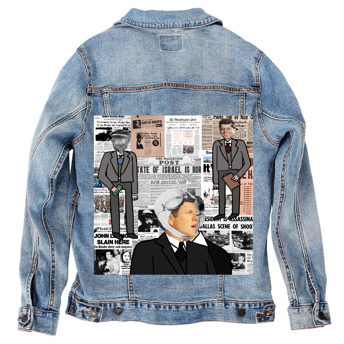 Customer Designed Custom Denim Jacket (hand-crafted) with 3 color choices of jacket: Stonewash, White, or Black. Unisex XS S M L XL 2X 3X. USA hand-crafted and USA digitally printed. Ships free within the USA & also ships Internationally.
