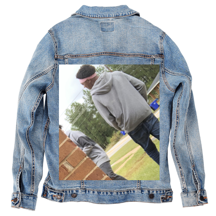 Customer Designed Custom Denim Jacket (hand-crafted) with 3 color choices of jacket: Stonewash, White, or Black. Unisex XS S M L XL 2X 3X. USA hand-crafted and USA digitally printed. Ships free within the USA & also ships Internationally.