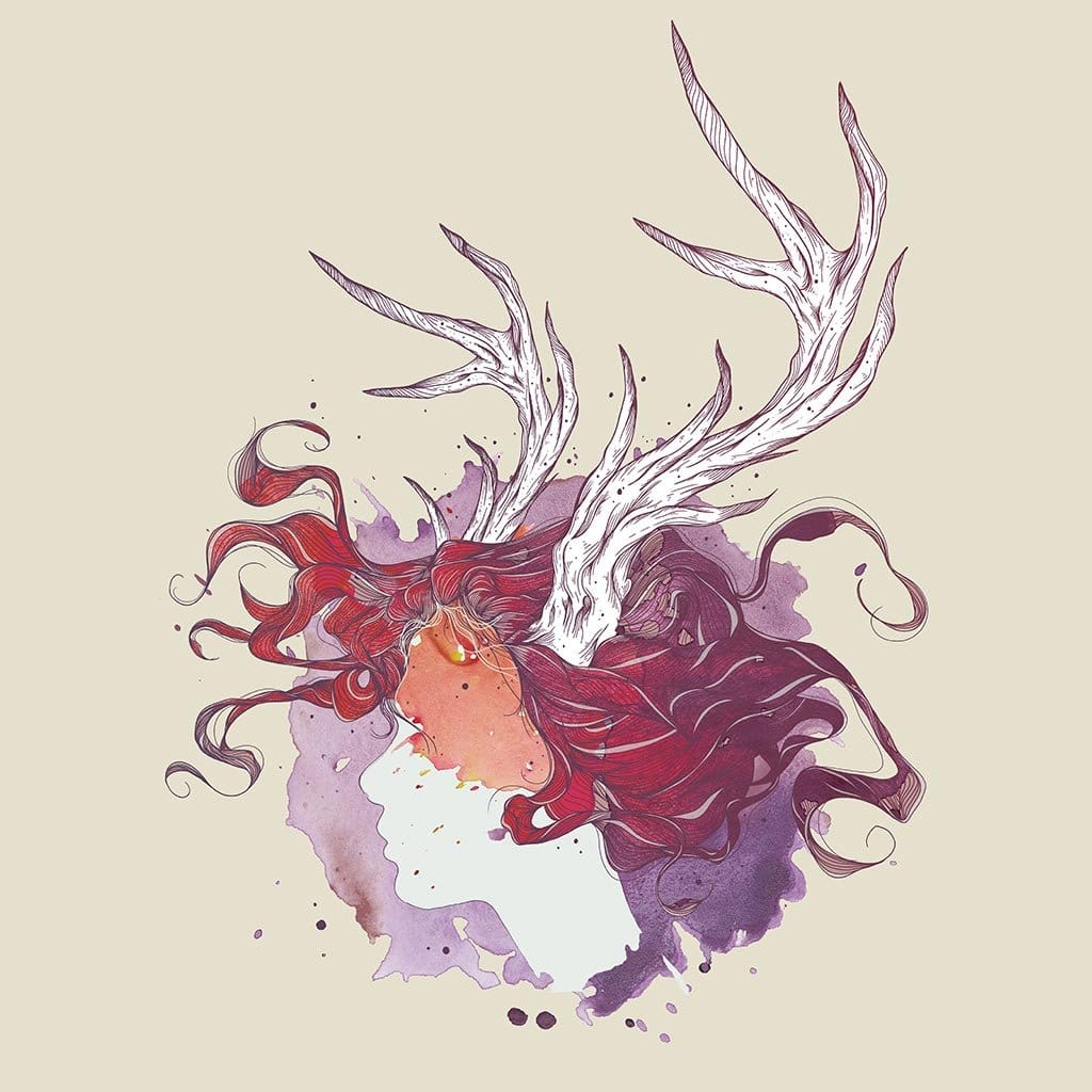 PAGAN QUEEN by JESS ADAMS, digitally printed on DENIM products: throw pillows, aprons, table place mats, and hand-crafted Unisex Denim Jackets in 3 color choices