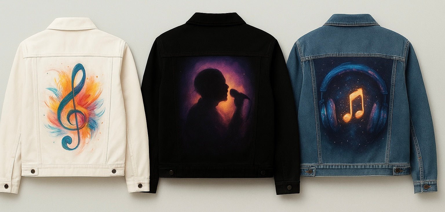 Music on Denim - music collection on denim jackets