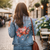 3 RED FLOWERS by RAMIR DESIGNS, digitally printed on a hand-made Unisex Denim Jacket