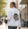 Baby Yoda by Pepe Rodriguez AKA ppmid, printed on a hand-made Unisex Denim Jacket