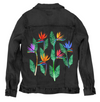 BIRD OF PARADISE2 by HEND SHEHATA, printed on a hand-made Unisex Denim Jacket