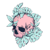 Botanical Skull by Jess Adams, printed on a hand-made Unisex Denim Jacket