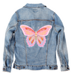 BUTTERFLY by THEARTICSOUL, digitally printed on a hand-made Unisex Denim Jacket