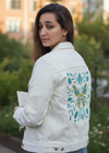BUTTERFLY by HEND SHEHATA, digitally printed on a hand-made Unisex Denim Jacket