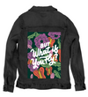 BUT WHAT IF YOU FLY by INDYSIGN, printed on a hand-made Unisex Denim Jacket
