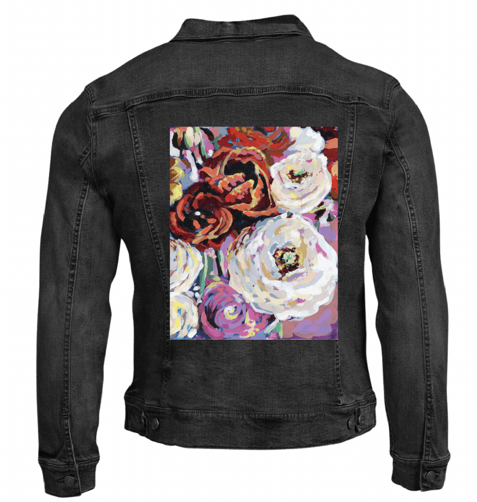 BIRTHDAY BOUQUET by PAIGE FLOTTERUD custom denim jacket by DenimINK