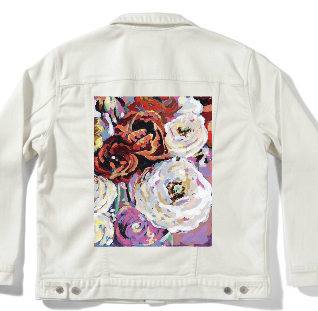 BIRTHDAY BOUQUET by PAIGE FLOTTERUD custom denim jacket by DenimINK