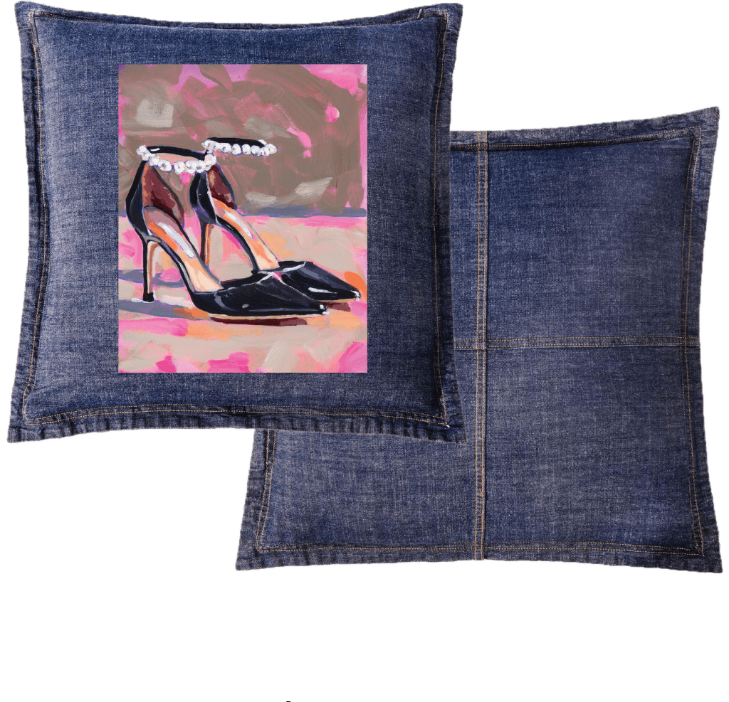 BLACK PEARL HIGH HEEL by PAIGE FLOTTERUD custom denim jacket by DenimINK