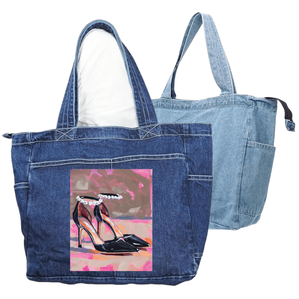 BLACK PEARL HIGH HEEL by PAIGE FLOTTERUD custom denim jacket by DenimINK