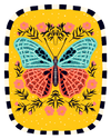 BLOOM and FLUTTER by INDYSIGN, printed on a hand-made Unisex Denim Jacket