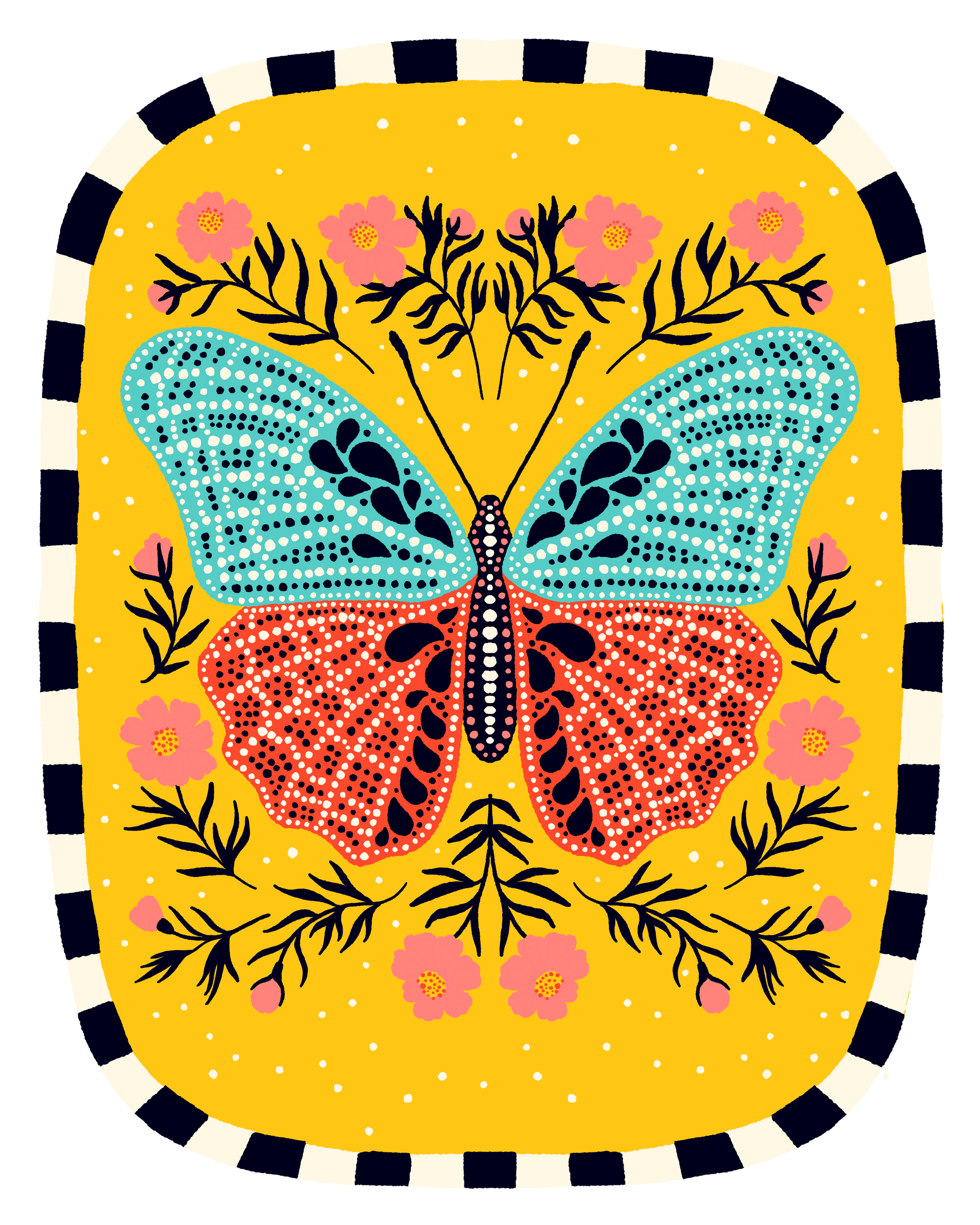 BLOOM and FLUTTER by IndySign, digitally printed on DENIM products: throw pillows, aprons, table place mats, and hand-made Unisex Denim Jackets in 3 color choices