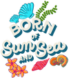 BORN OF SUN AND SEA by IndySign, printed on a hand-made Unisex Denim Jacket