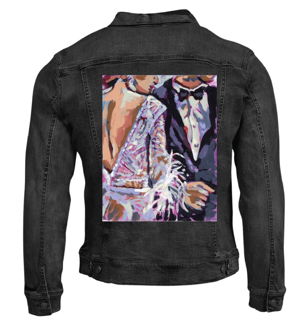 BRIDE AND GROOM by PAIGE FLOTTERUD custom denim jacket by DenimINK