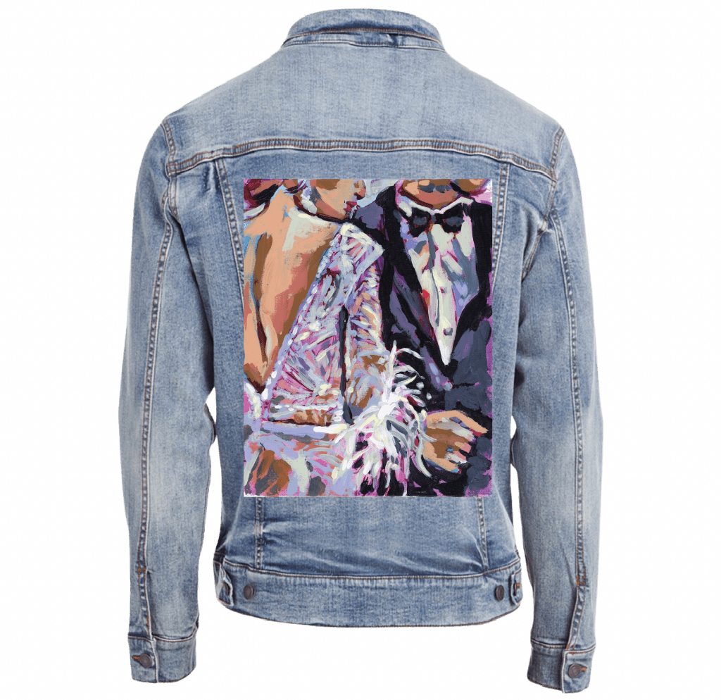 BRIDE AND GROOM by PAIGE FLOTTERUD custom denim jacket by DenimINK