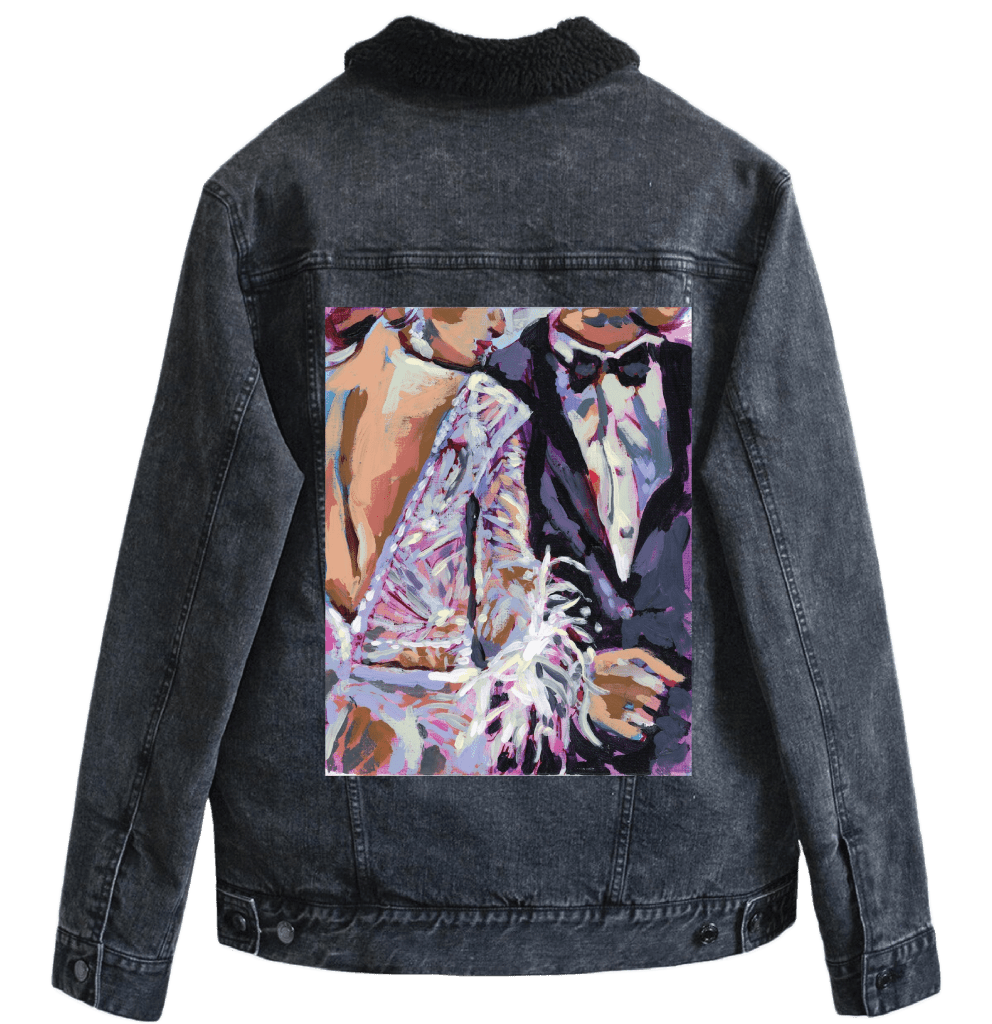 BRIDE AND GROOM by PAIGE FLOTTERUD custom denim jacket by DenimINK