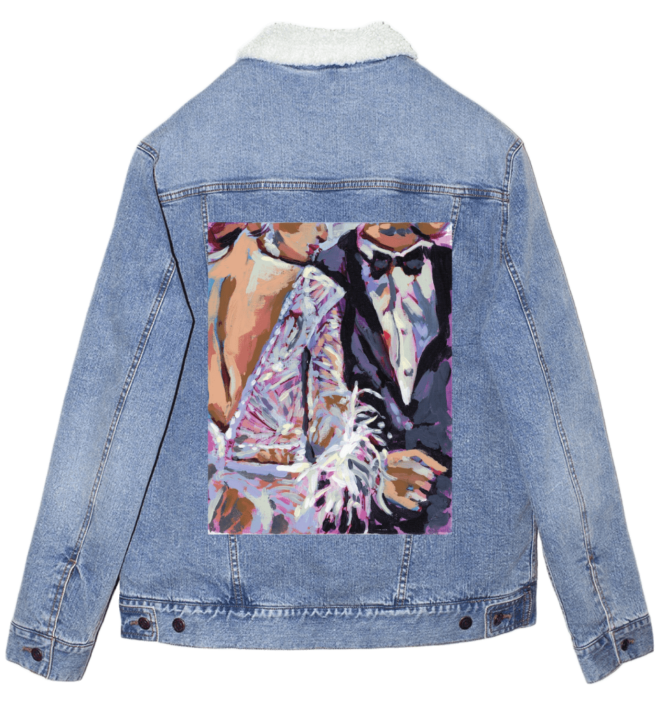 BRIDE AND GROOM by PAIGE FLOTTERUD custom denim jacket by DenimINK