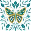 BUTTERFLY by HEND SHEHATA, digitally printed on a hand-made Unisex Denim Jacket