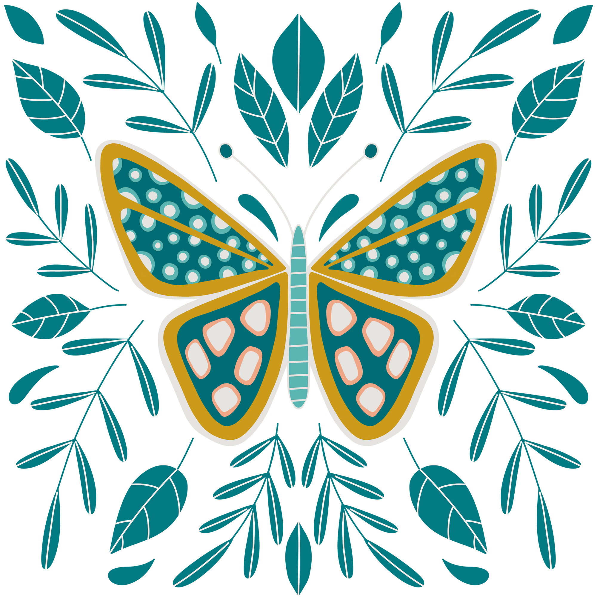 BUTTERFLY by HEND SHEHATA, digitally printed on DENIM products: throw pillows, aprons, table place mats, and hand-made Unisex Denim Jackets in 3 color choices