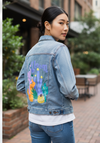 CACTUS BLOOMS by THEARTICSOUL, digitally printed on a hand-made Unisex Denim Jacket