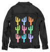 CACTUS GARDEN by HEND SHEHATA, digitally printed on a hand-made Unisex Denim Jacket