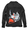 Cat on the Phone by Amelie Legault, printed on a hand-made Unisex Denim Jacket