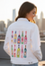 Champagne Collection by CatCoq, printed on a hand-made Unisex Denim Jacket
