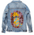 COLORFALL SEASON BOOTS by INDYSIGN, printed on a hand-made Unisex Denim Jacket