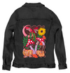 COLORFALL SEASON SHROOMS AND MOTHS by INDYSIGN, printed on a hand-made Unisex Denim Jacket