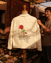 CONCRETE ROSE, by Nygerians, printed on a hand-made Unisex Denim Jacket