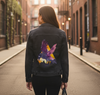 Crow Watercolour by Jess Adams, printed on a hand-made Unisex Denim Jacket