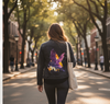 Crow Watercolour by Jess Adams, printed on a hand-made Unisex Denim Jacket
