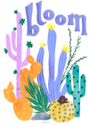 CACTUS BLOOMS by THEARTICSOUL, digitally printed on a hand-made Unisex Denim Jacket