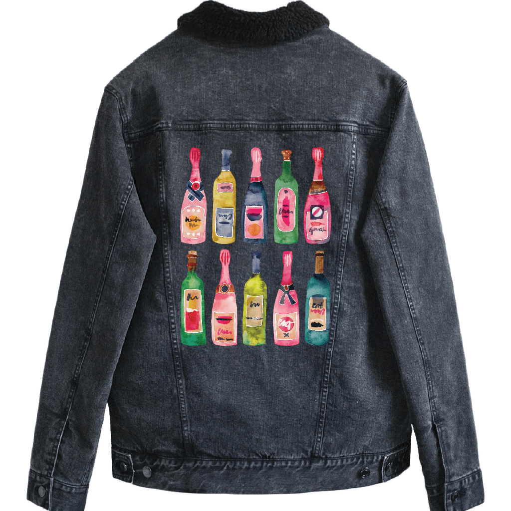 CHAMPGANE COLLECTION by CatCoq custom denim jacket by DenimINK. sherpa-lined-denim-jacket-black-mockup