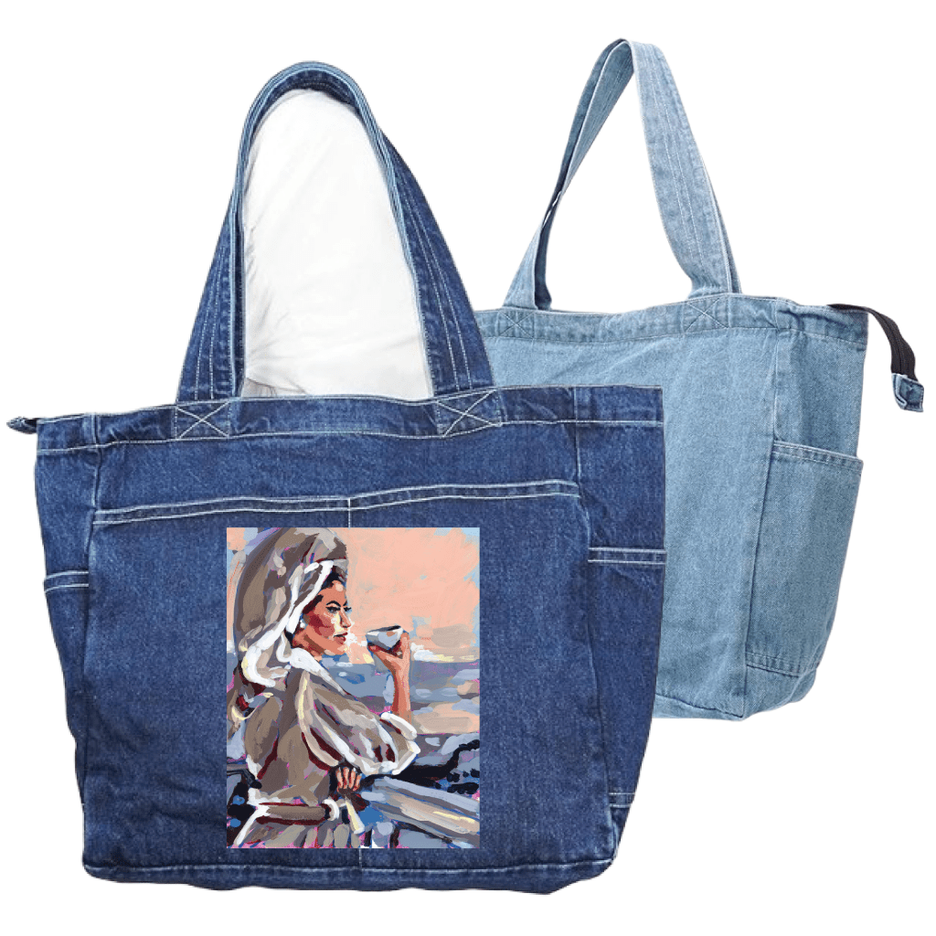 COFFEE GIRL by PAIGE FLOTTERUD custom denim jacket by DenimINK