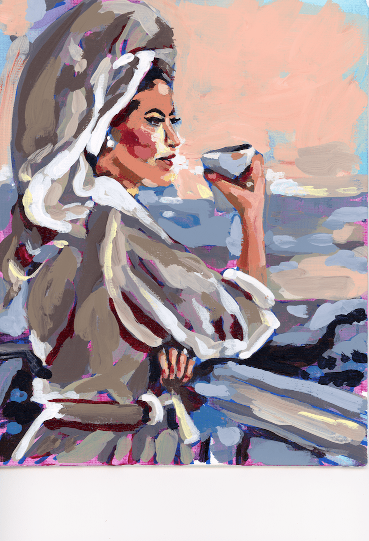 COFFEE GIRL by PAIGE FLOTTERUD custom denim jacket by DenimINK