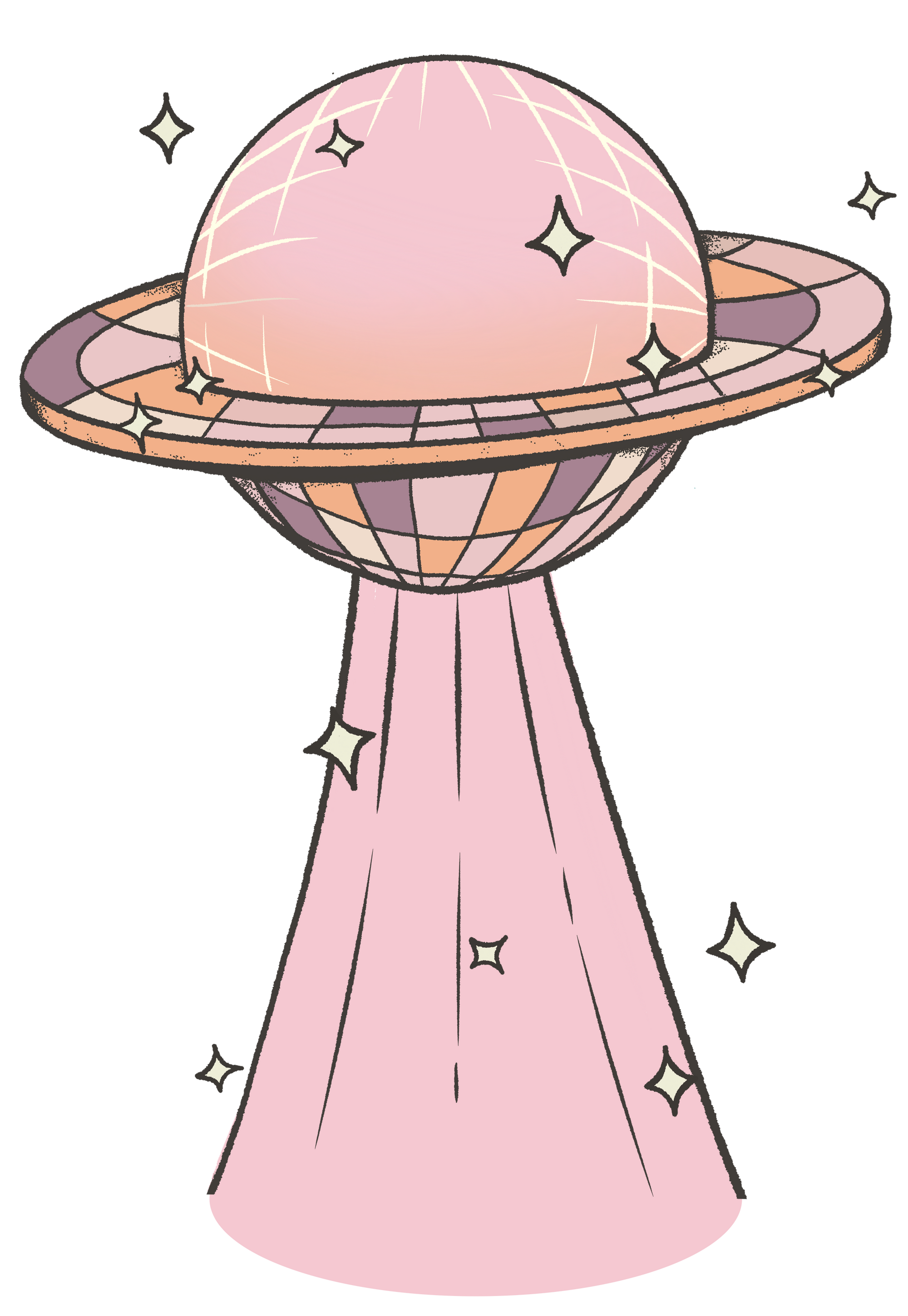 DISCO UFO by KITSCH AND CURATE, digitally printed on DENIM products: throw pillows, aprons, table place mats, and hand-made Unisex Denim Jackets in 3 color choices