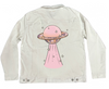 DISCO UFO by KITSCH AND CURATE, digitally printed on a hand-made Unisex Denim Jacket
