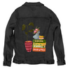DOING WHAT YOU LOVE by THEARTICSOUL, digitally printed on a hand-made Unisex Denim Jacket