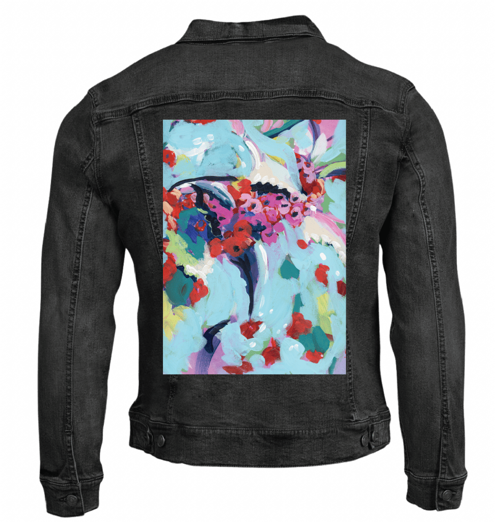 DECEMBER BIRTH FLOWER by PAIGE FLOTTERUD custom denim jacket by DenimINK