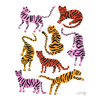 Tiger Collection by CatCoq, printed on a hand-made Unisex Denim Jacket