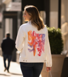 ELIX ABSTRACT by RAMIR DESIGNS, digitally printed on a hand-made Unisex Denim Jacket