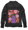 EMBER and BLUSH BOUQUET by INDYSIGN, printed on a hand-made Unisex Denim Jacket