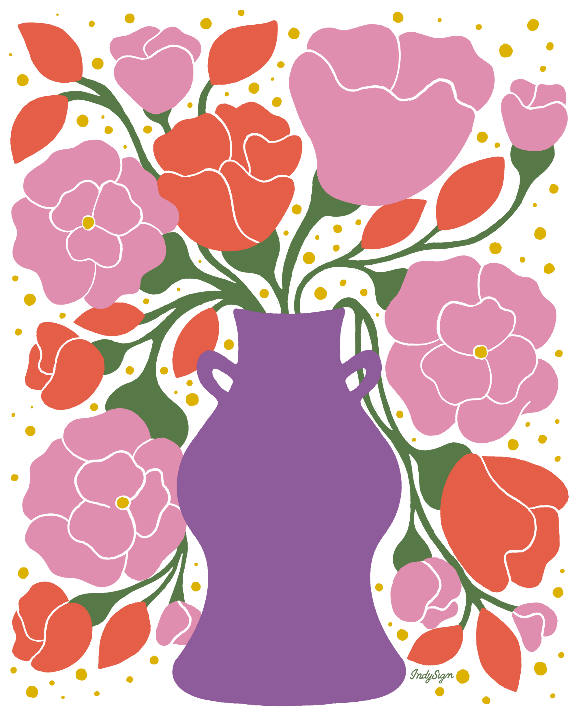 EMBER and BLUSH BOUQUET by IndySign, digitally printed on DENIM products: throw pillows, aprons, table place mats, and hand-made Unisex Denim Jackets in 3 color choices