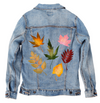 FALL LEAVES by THEARTICSOUL, digitally printed on a hand-made Unisex Denim Jacket